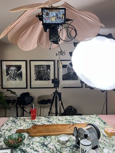 The camera and lighting setup